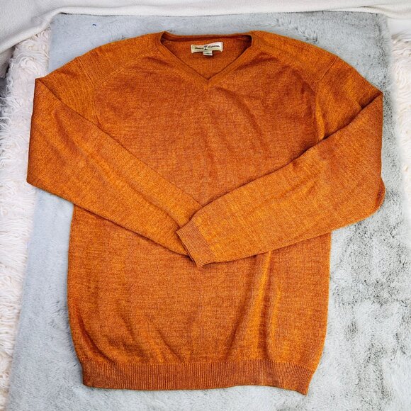 Tommy Bahama Other - Tommy Bahama Sweater Mens XL VNeck Cotton Silk Orange Pullover